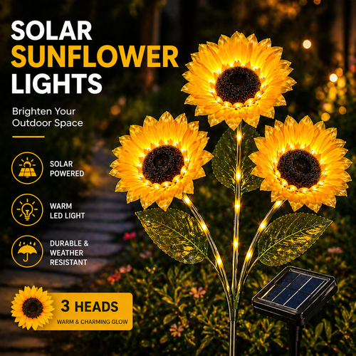 GlowBloom Solar Sunflowers Stake Light