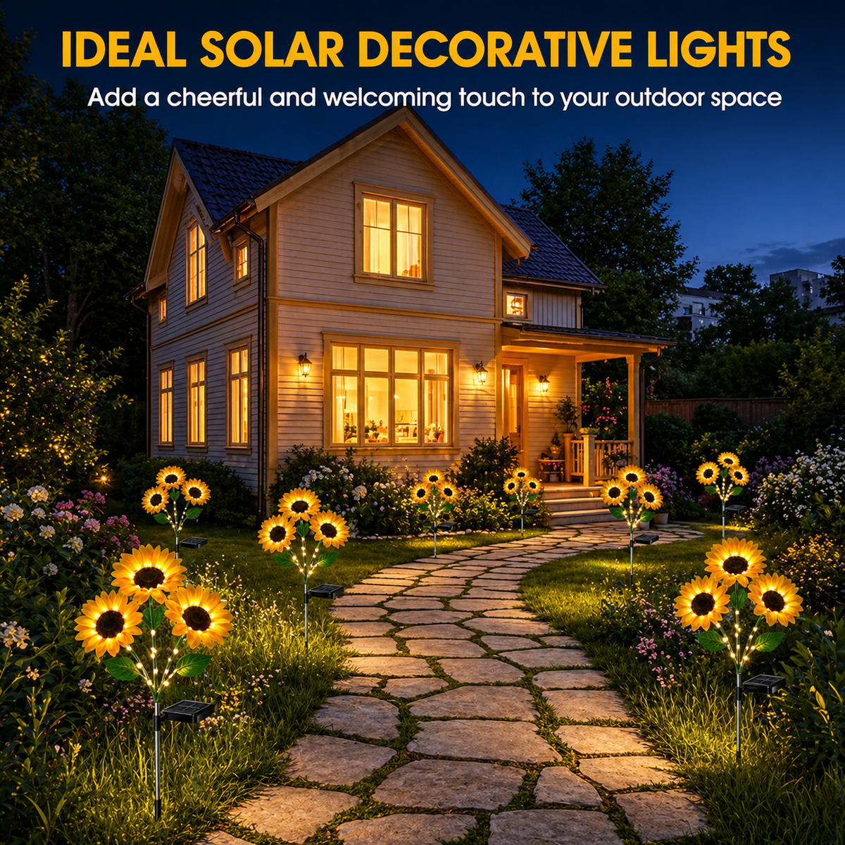 GlowBloom Solar Sunflowers Stake Light