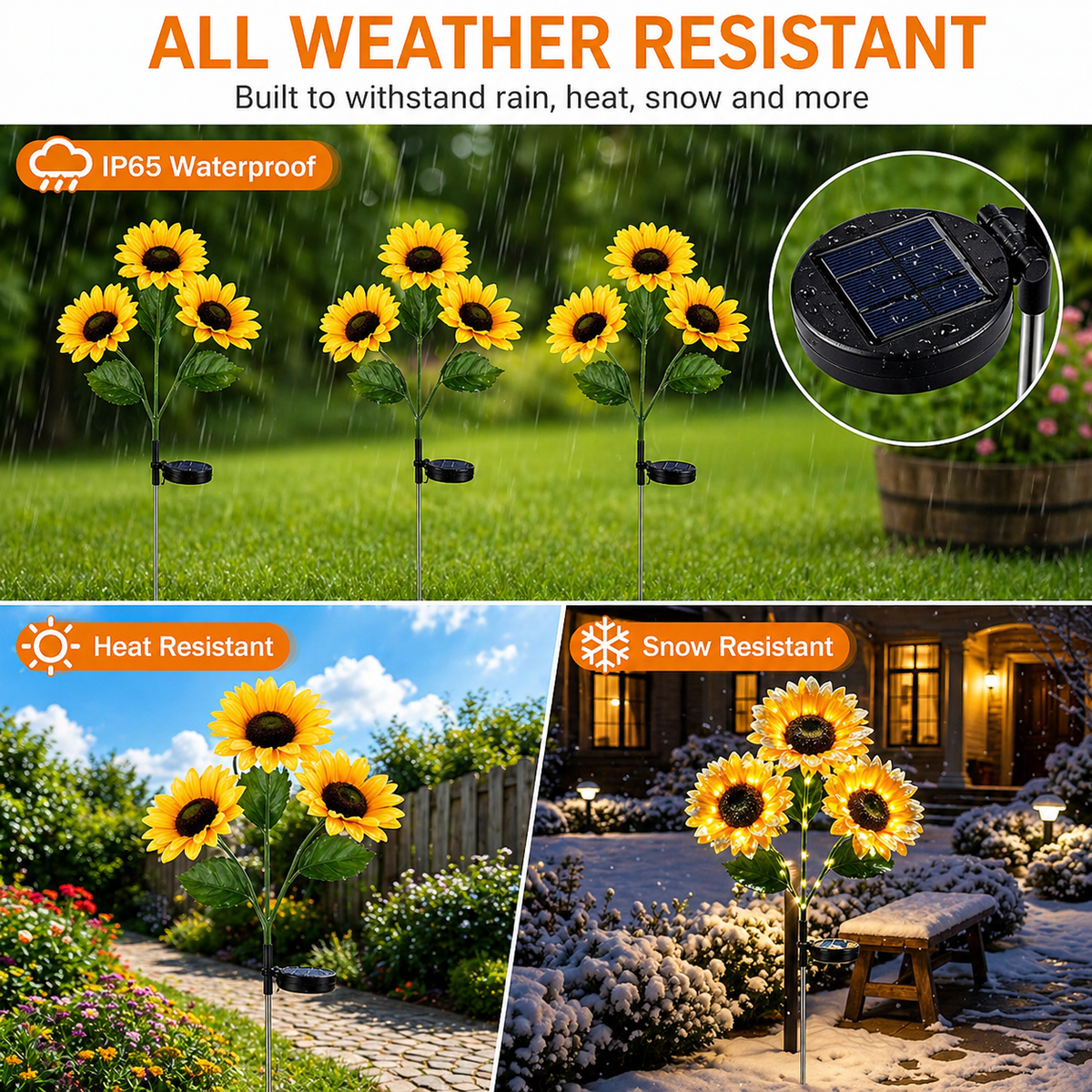 GlowBloom Solar Sunflowers Stake Light