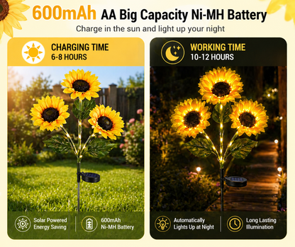 GlowBloom Solar Sunflowers Stake Light
