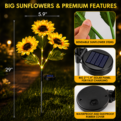 GlowBloom Solar Sunflowers Stake Light